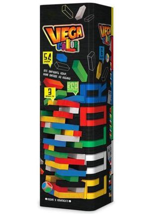 Развивающая настольная игра дженга "vega color" gvc-01u danko