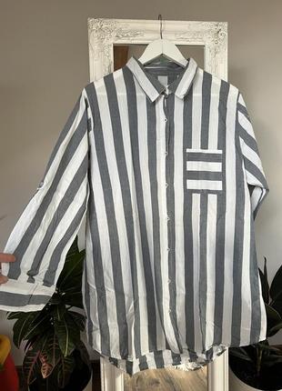 Сукня сорочка в смужку легка літня сорочка котонова сорочка в полоску xl