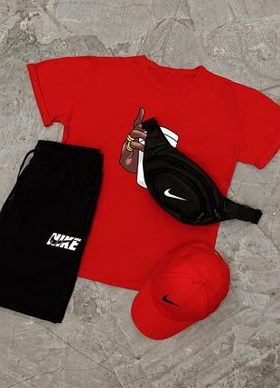 Шорты + футболка! базовый, спортивный костюм, летний комплект nike