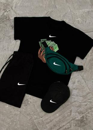 Шорты + футболка! базовый, спортивный костюм, летний комплект nike