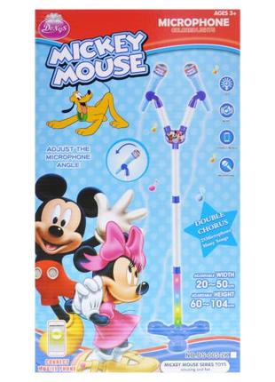 Мікрофон подвійний на стійці mickey mouse ds-005-2k музична іграшка зі світлом1 фото
