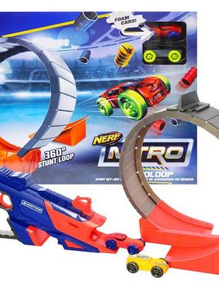 Трек-запуск с бластером и мёртвой петлей "nerf nitro" 7713
