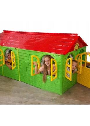 Великий будиночок для дітей зі шторками зелено - червоний 02550/23 doloni1 фото
