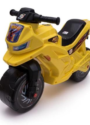 Детский мотоцикл беговел желтый 501y orion
