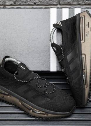 💙🖤 крутые кроссовки adidas nmd s1 адидас угловатые полосы. на лето ткань сетка черные коричневые3 фото