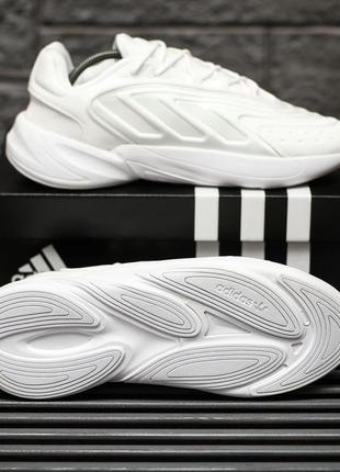 Білі білосніжні 🌱🥦 масивні кросівки adidas ozelia озелія дуті мясні кроси адідас на повсякдень
