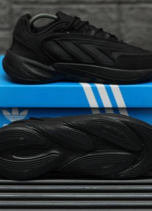 🌱🥦 масивні кросівки adidas ozelia озелія дуті мясні кроси адідас на повсякдень чорні