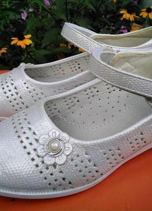 Ошатні сріблясті туфельки