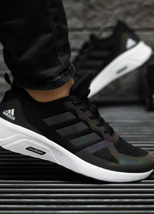 Мужские кроссовки adidas cloudfoam black white 41-422 фото