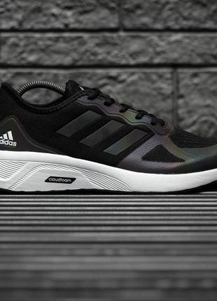 Мужские кроссовки adidas cloudfoam black white 41-424 фото