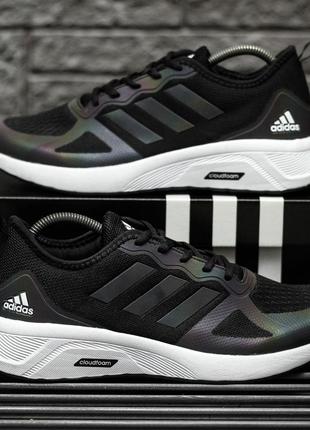 Мужские кроссовки adidas cloudfoam black white 41-425 фото