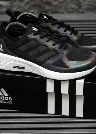 Мужские кроссовки adidas cloudfoam black white 41