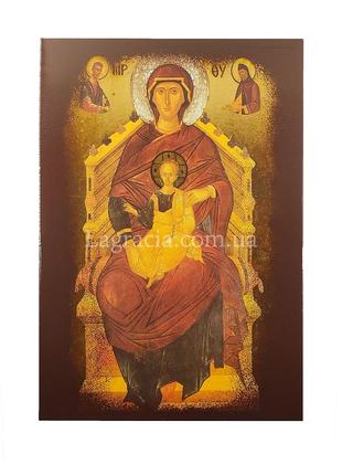 Ікона пресвята богородиця на престолі 14 х 19 см