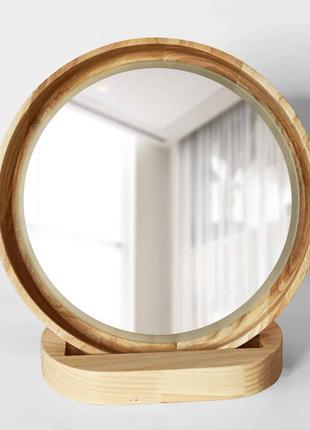 Дзеркало косметичне на підставці luxury wood libra 22х19 см1 фото