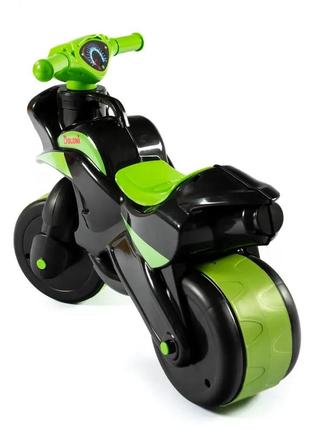 Толокар велобег ​​​​​​​байк-беговел мотоцикл черно-зеленый doloni 0138/5902 фото