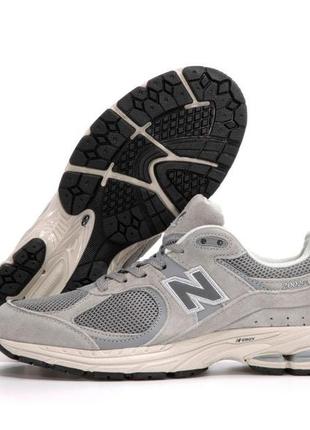 Чоловічі сірі кросівки new balance 2002r light grey(  нью беленс 2002р світло-сірі замшеві кросівки )2 фото