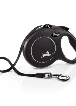 Поводок для собак flexi classic l лента 5 м (черный) (4000498032329)