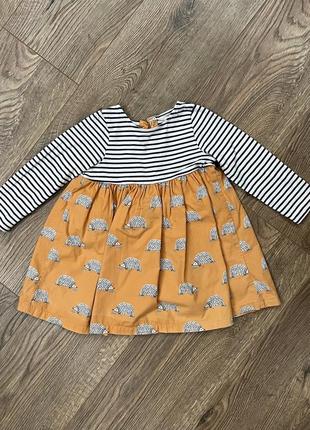 Полосанное платье на девочку 74-80, 9-12 месяцев