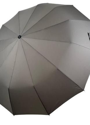 Однотонный зонт-автомат от thebest на 12 спиц, серый, 0140-8