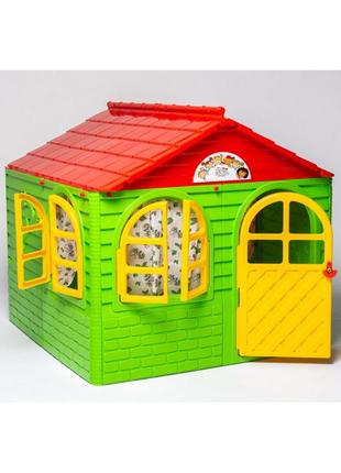 Будинок дитячий ігровий зі шторками середній зелений  02550/3 doloni1 фото