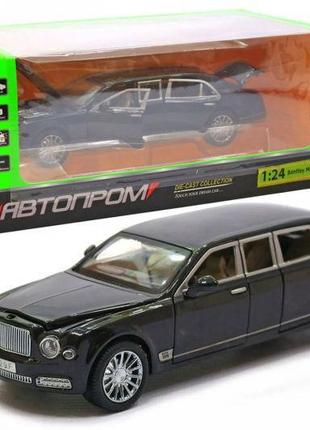 Машина металева 7694 автопром 1:24 bentley на батарейках: світло, звук, відкриваються двері