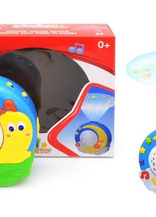 Ночник с проектором "улитка" музыкальный, со светом 8664