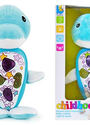 Брязкальце дельфін з мелодіями та світлом jld333-16a музична іграшка для немовлят
