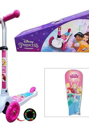 Самокат детский 3-х колесный disney princess  ls2117 колеса с подсветкой