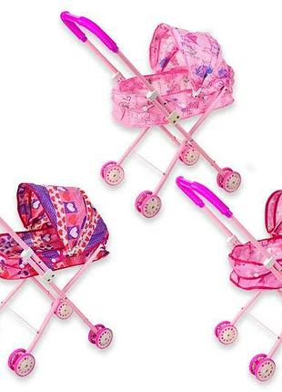 Коляска зимова лежача для ляльки металевий каркас 9309l