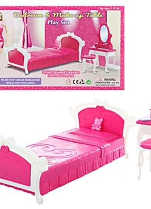 Мебель для барби кукол спальная комната с трюмо мебель для кукольного домика3 фото