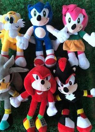 Мягкая игрушка мультфильма "соник" sonic the hedgehog shadow amy rose tails silver knuckles