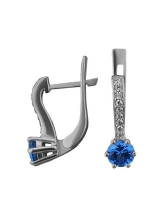 Серьги серебряные с кварцем london blue лея 2345/9р qlb
