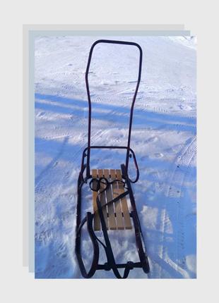 Санки с ручкой и спинкой салазки "экспресс" детские сани бордовые vitan