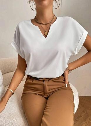 Летняя женская блузка красивая лёгкая футболка однотонная лёгкая блузка