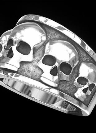 Перстень п'ять черепів (aer-014), розмір (діаметр, мм) розмір 21