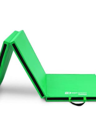 Мат гімнастичний hop-sport hs-065fm м'який з липучкою 5см зелений