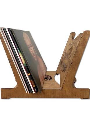 Органайзер для виниловых пластинок woodcraft из дерева 41х31х23 см2 фото
