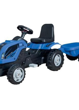 Трактор на педалях mmx micromax із причепом blue2 фото