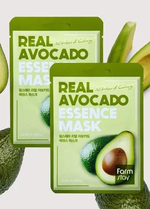 Тканинна маска з екстрактом авокадо farm stay real avocado essence mask