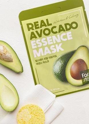 Тканевая маска с экстрактом авокадо farm stay real avocado essence mask3 фото