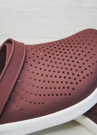 Крокс crocs literide™ clog коричневые burgundy / white5 фото