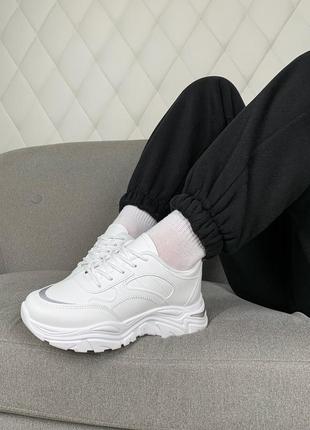 Белые рефлективные кроссовки (2207-2)4 фото