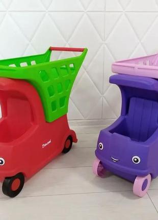 Детская тележка для супермаркета машинка с корзиной фиолетовый 01540/01 doloni автомобиль с корзиной4 фото