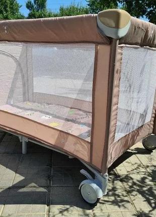 Манеж дитячий carrello piccolo+ crl-11501/2 sand beige з двома рівнями дна