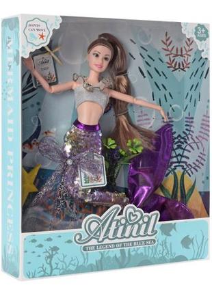 Кукла русалка шарнирная с дельфином  wx136-5