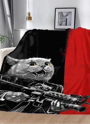 Плед патриотический 3d кошачий бунт 20222325_b 10597 135х160 см