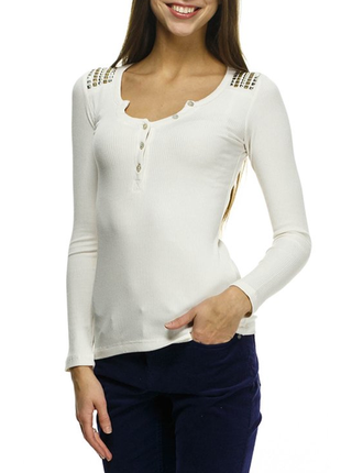 Теплый лонгслив в рубчик