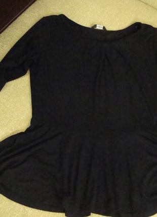 Чорна блуза з баскою george2 фото