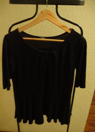 Чорна блуза з баскою george3 фото