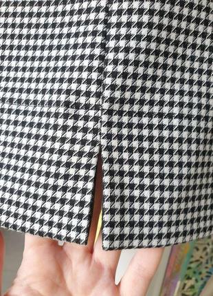 Мини юбка на молнии с орнаментом коко шанель - гусиная лапка6 фото